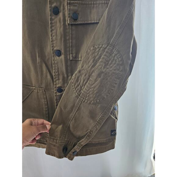 Zara Men's brown/green (olive drab) collared cotton jacket size Small - Picture 3 of 7